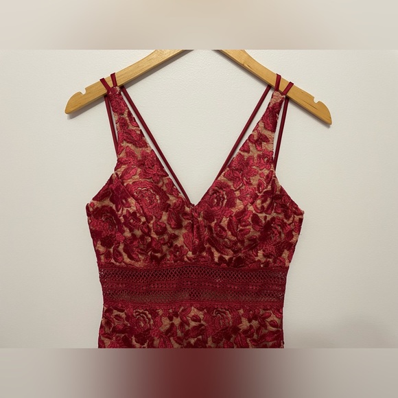 XScape Formal Red Lace Dress - Picture 2 of 7